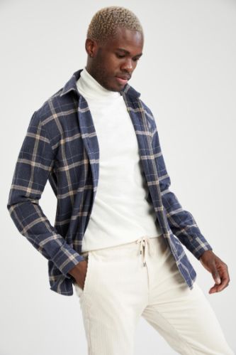 Modern Fit Ekose Desenli Uzun Kollu Oduncu Gömlek