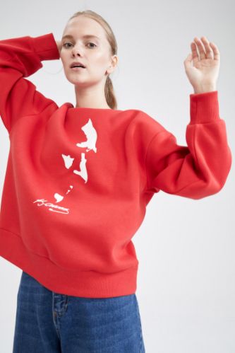 29 Ekim Atatürk Baskılı Oversize Fit Sweatshirt