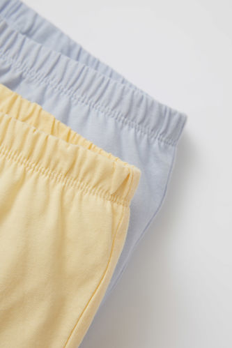 Lot de 2 shorts nouveau-né en coton peigné coupe standard à taille flexible pour bébé garçon