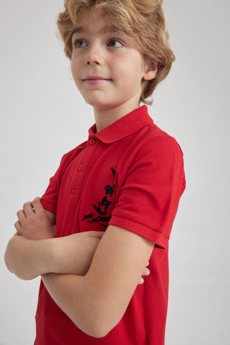 Erkek Çocuk 23 Nisan Çocuk Bayramı Atatürk Baskılı Kısa Kollu Pamuklu Kırmızı Tişört