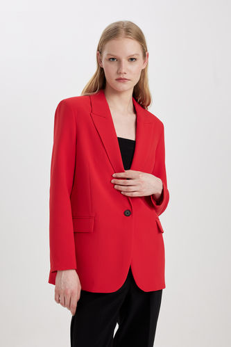 Oversize Fit Red Blazer Jacket