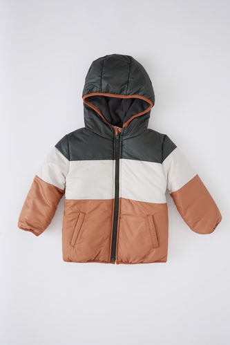 Boy Waterproof Hooded Fleece Lined Puffer Jacket