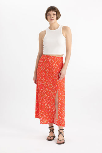 A Cut Flower Normal Waist Midi Skirt