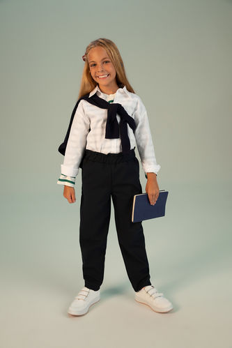 Kız Çocuk Siyah Okul Pantolonu