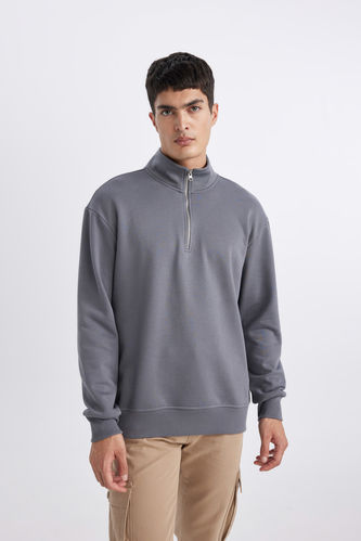 Sweatshirt Coton Épais Coupe Confort Col Rond