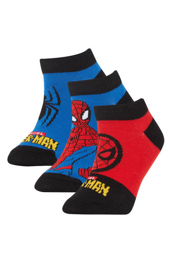 Erkek Çocuk Marvel Spiderman Pamuklu 3'lü Patik Çorap