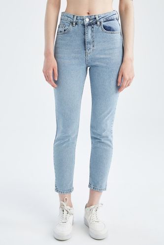 Slim Fit Jeans mit hohem Bund