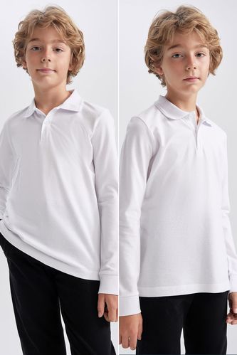 2 piece Regular Fit Long Sleeve Polo T-Shirt