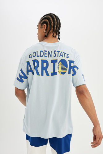 DeFactoFit NBA Golden State Warriors Boxy Fit Bisiklet Yaka Kısa Kollu Tişört