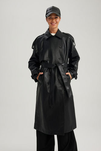 Waterproof Regular Fit Woven Trench Coat