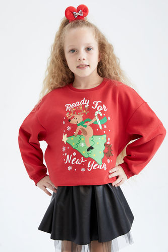 Relax Fit Sweatshirt mit Weihnachts-Motiv