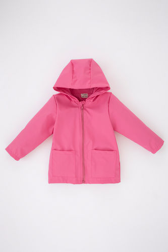 Girl Waterproof Cotton Lined Hooded Jacket