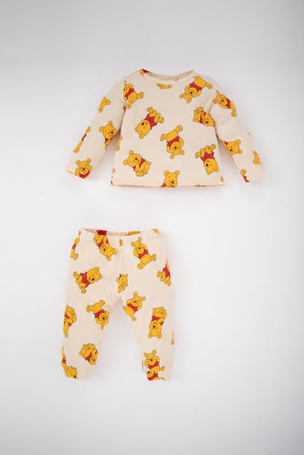 Erkek Bebek Disney Winnie The Pooh Kısa Kollu Fitilli Kaşkorse 2'li Pijama Takım