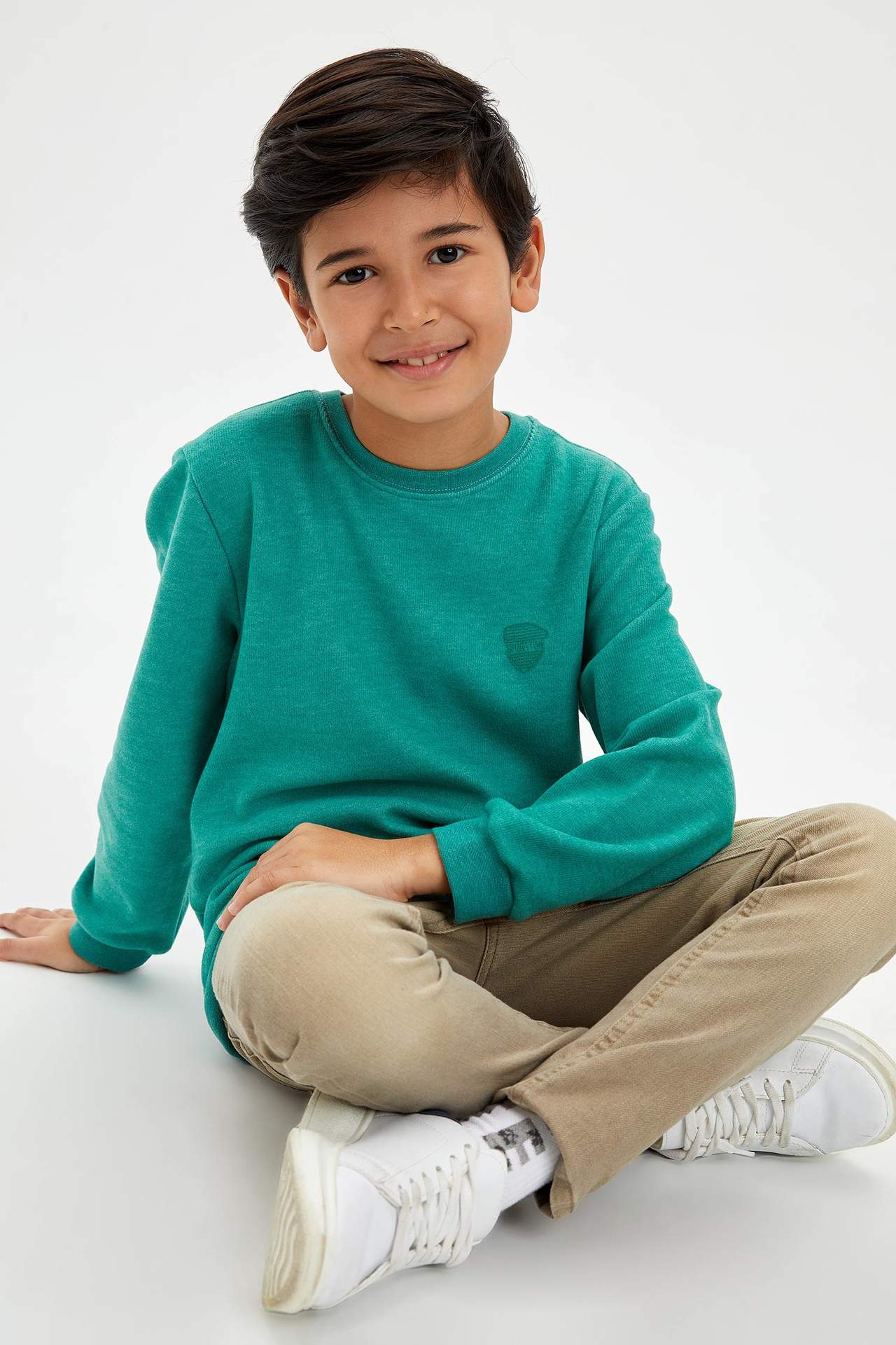 DeFacto Erkek Çocuk Basic Sweatshirt Yeşil male