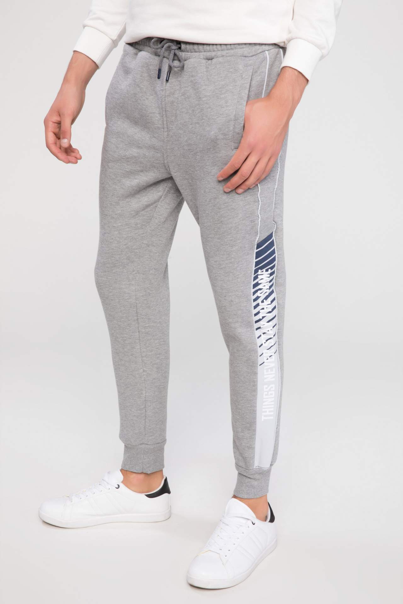 man in gray sweatpants