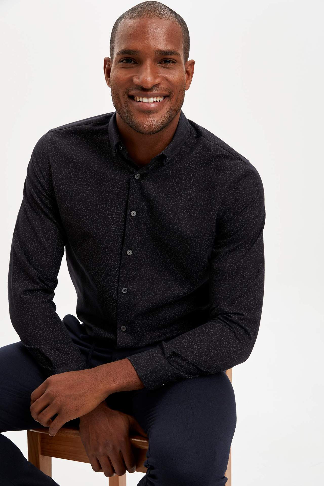 Dark Prints Men Top Shirts Casual Smart 
