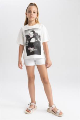 Kız Çocuk Mona Lisa Relax Fit Kısa Kollu Tişört