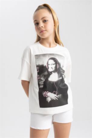 Kız Çocuk Mona Lisa Relax Fit Kısa Kollu Tişört