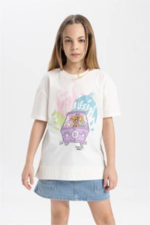 Kız Çocuk Scooby Doo Oversize Fit Kısa Kollu Tişört