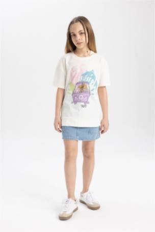 Kız Çocuk Scooby Doo Oversize Fit Kısa Kollu Tişört
