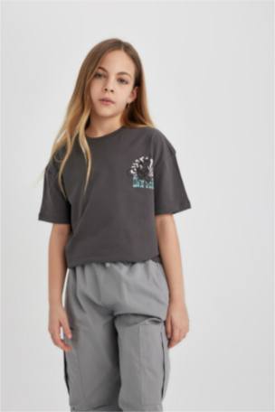 Kız Çocuk Disney Mickey & Minnie Oversize Fit Kısa Kollu Tişört