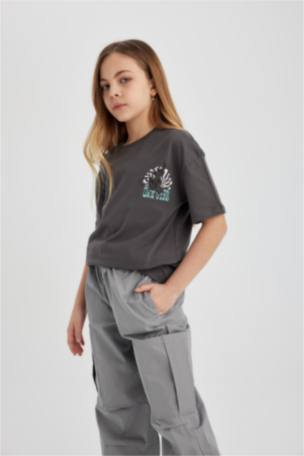 Kız Çocuk Disney Mickey & Minnie Oversize Fit Kısa Kollu Tişört