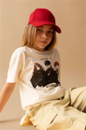 Kız Çocuk Harry Potter Oversize Fit Kısa Kollu Tişört