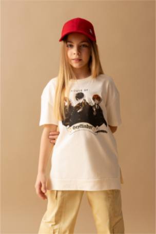 Kız Çocuk Harry Potter Oversize Fit Kısa Kollu Tişört