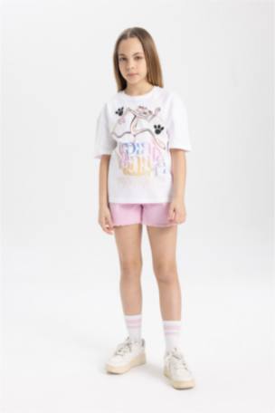 Kız Çocuk Pink Panther Oversize Fit Kısa Kollu Tişört