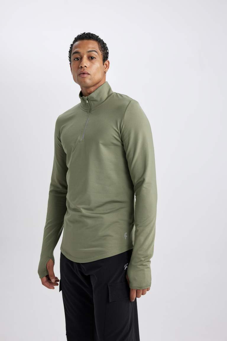 DeFactoFit Slim Fit Dik Yaka Tişört