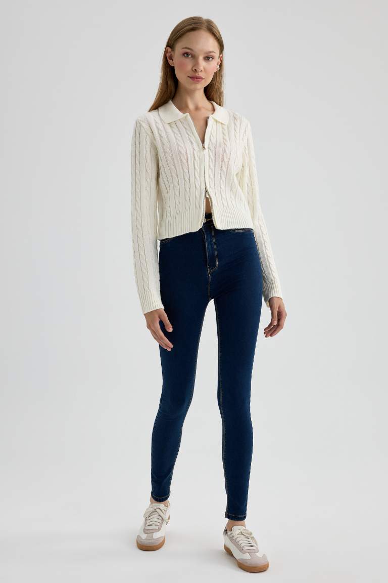 Super Skinny Fit Yüksek Bel Dar Paça Jean Pantolon