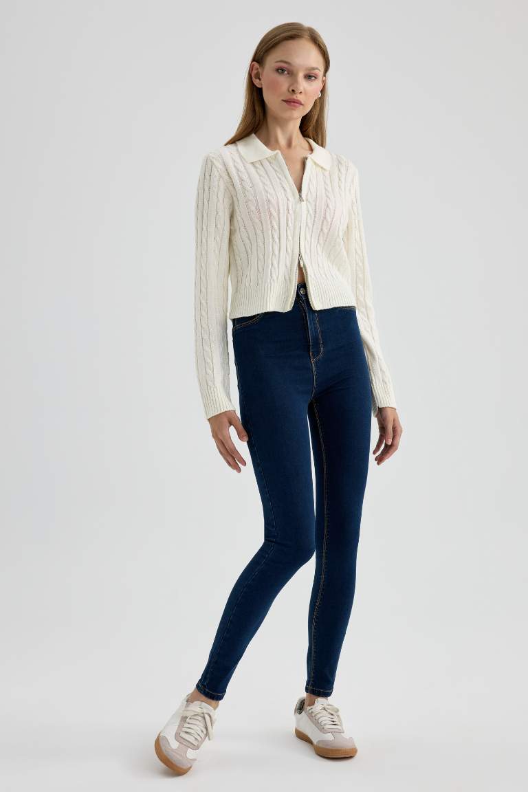 Super Skinny Fit Yüksek Bel Dar Paça Jean Pantolon
