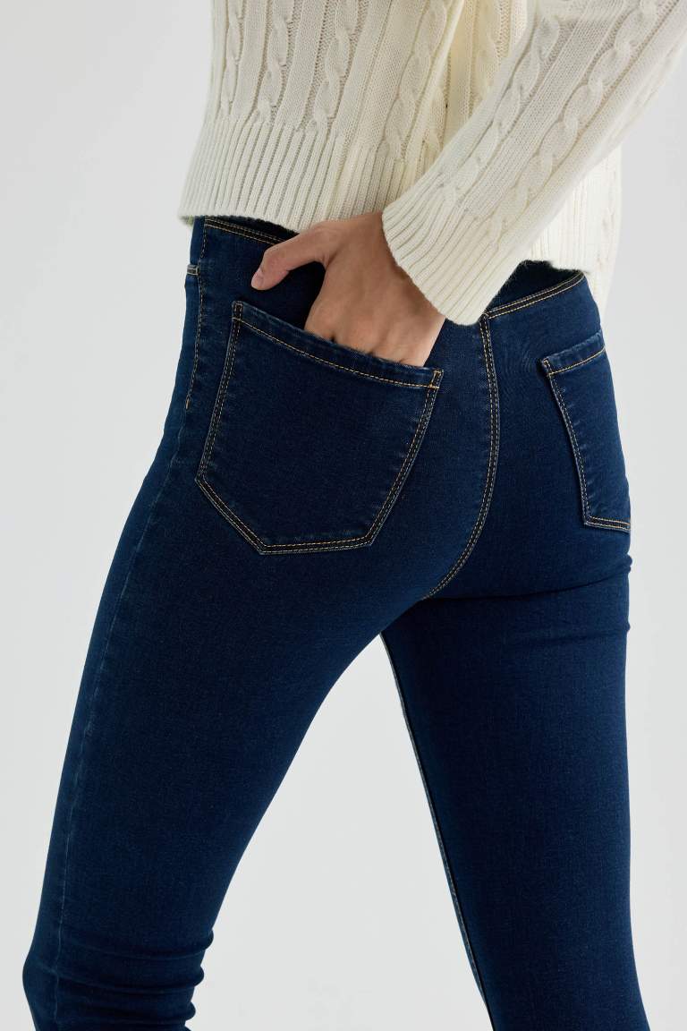 Super Skinny Fit Yüksek Bel Dar Paça Jean Pantolon