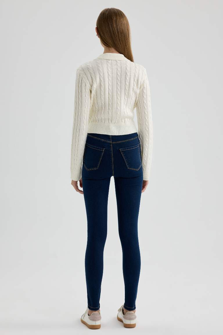 Super Skinny Fit Yüksek Bel Dar Paça Jean Pantolon