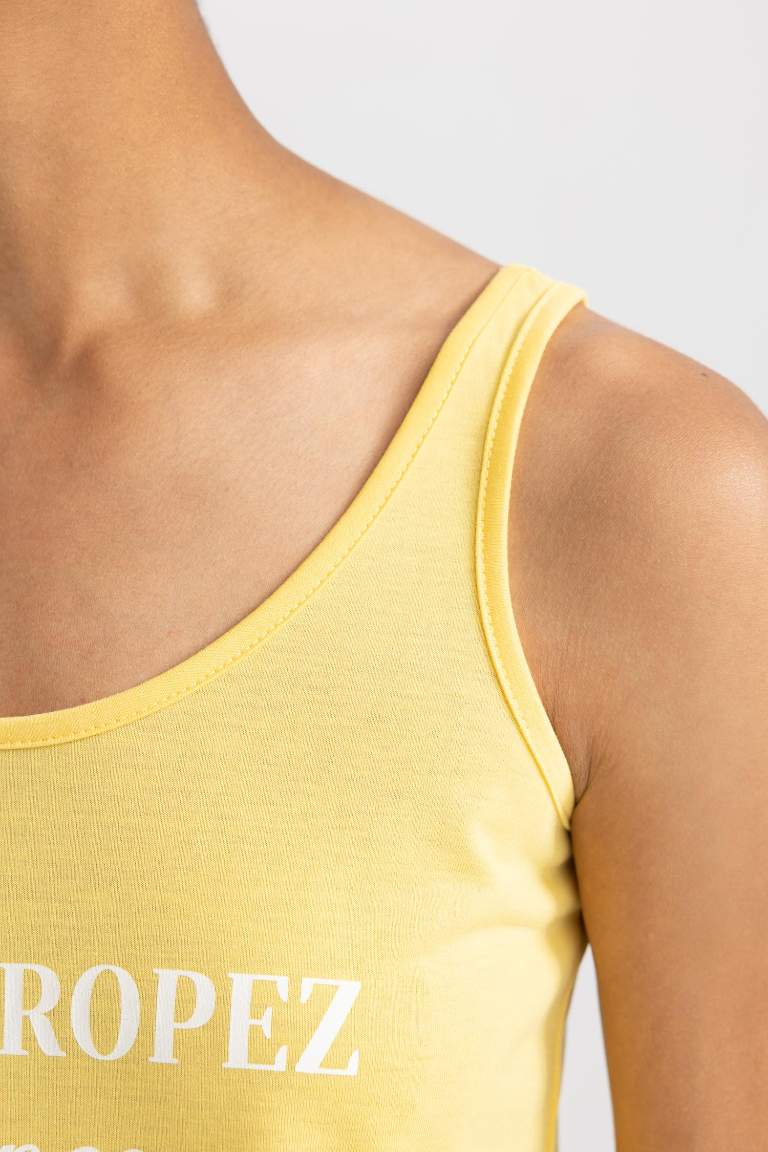 Regular Fit Baskılı Bisiklet Yaka Atlet