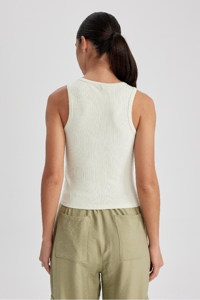 Slim Fit Halter Yaka Fitilli Kaşkorse Atlet