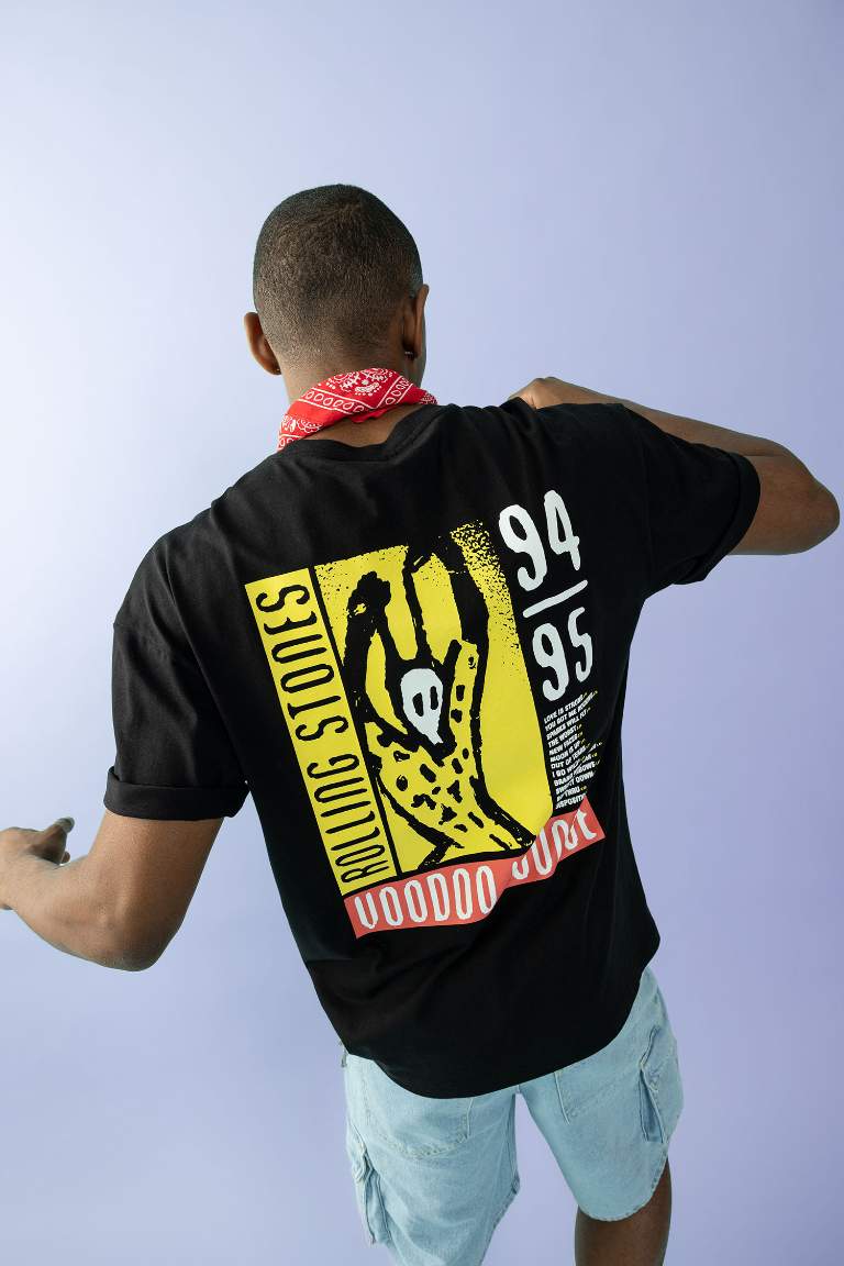 Rolling Stones Comfort Fit Bisiklet Yaka Baskılı Kısa Kollu Tişört