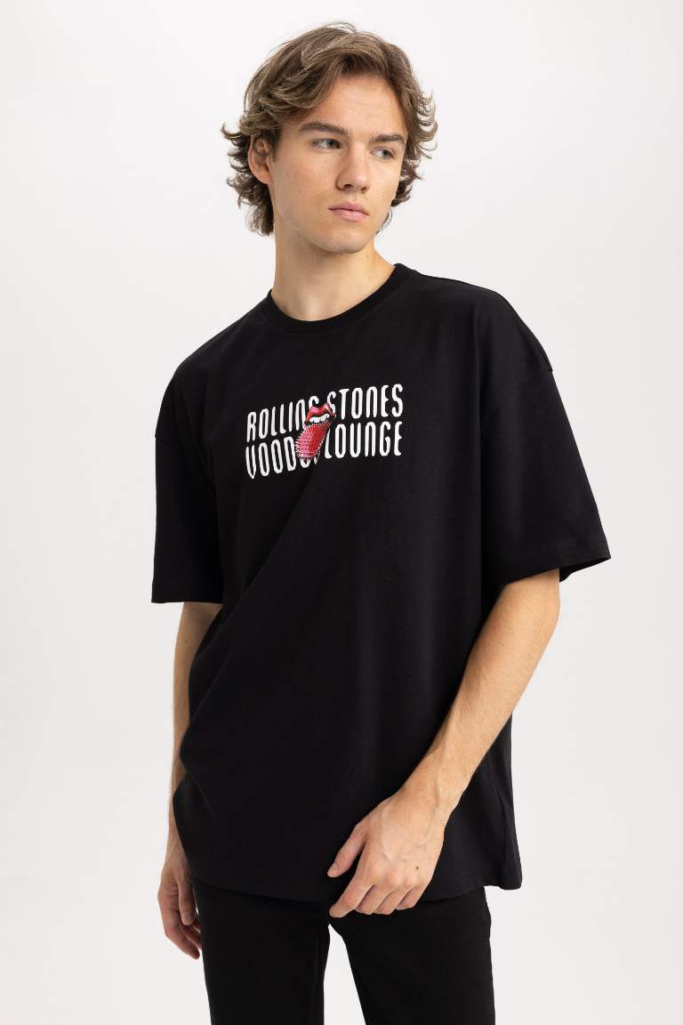 Rolling Stones Comfort Fit Bisiklet Yaka Baskılı Kısa Kollu Tişört