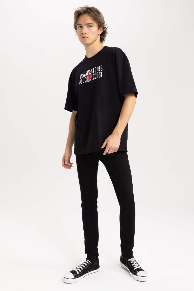 Rolling Stones Comfort Fit Bisiklet Yaka Baskılı Kısa Kollu Tişört