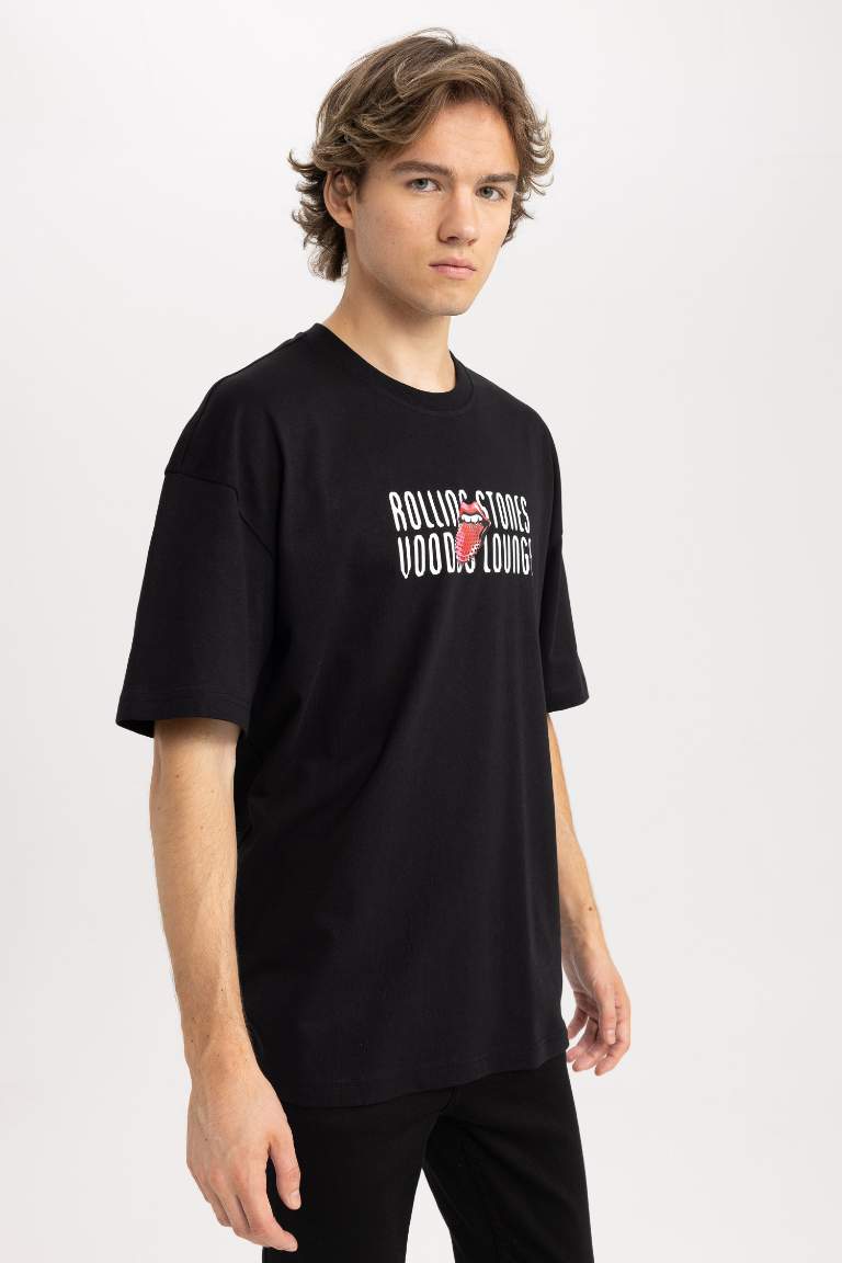 Rolling Stones Comfort Fit Bisiklet Yaka Baskılı Kısa Kollu Tişört