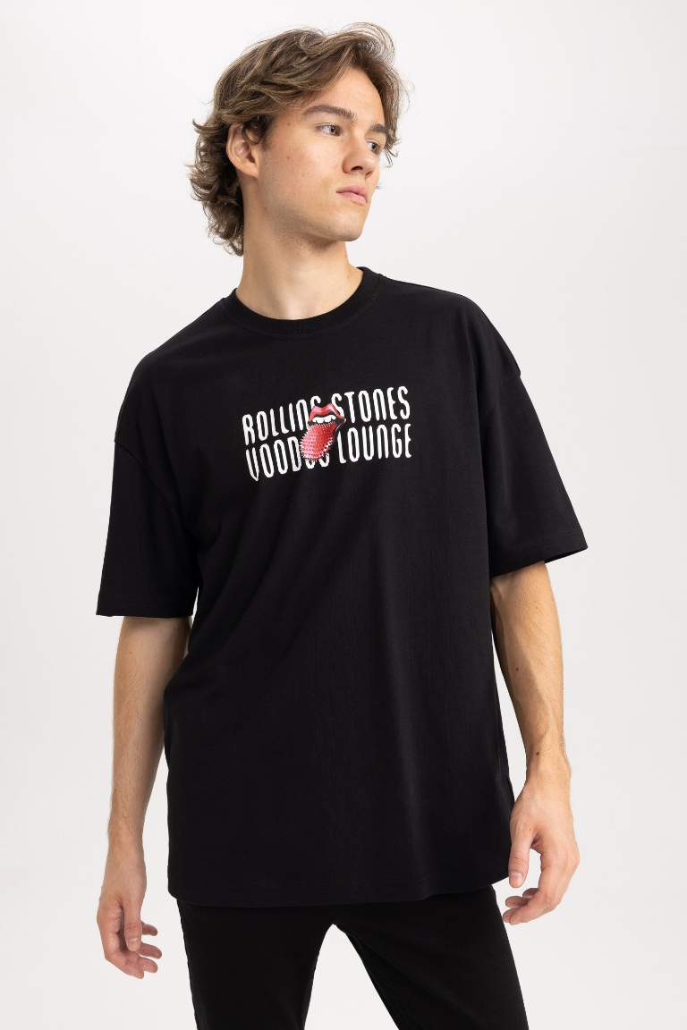 Rolling Stones Comfort Fit Bisiklet Yaka Baskılı Kısa Kollu Tişört