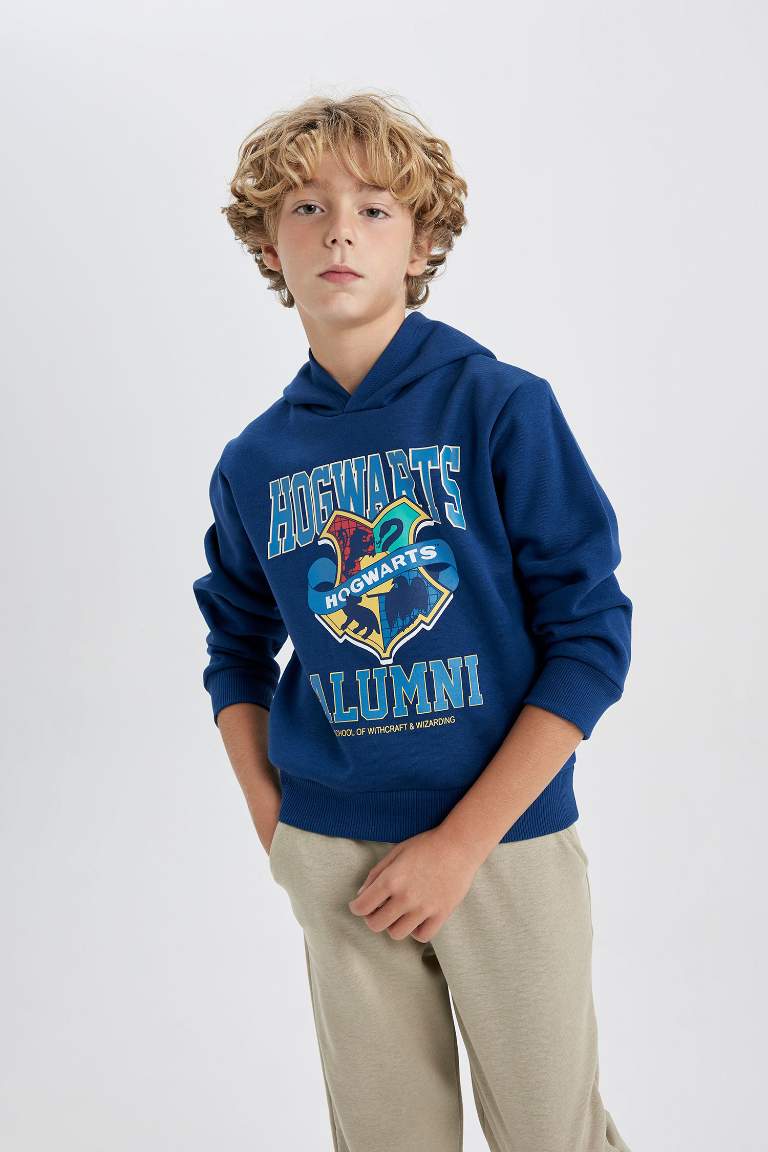 Erkek Çocuk Harry Potter Bisiklet Yaka Kalın Sweatshirt