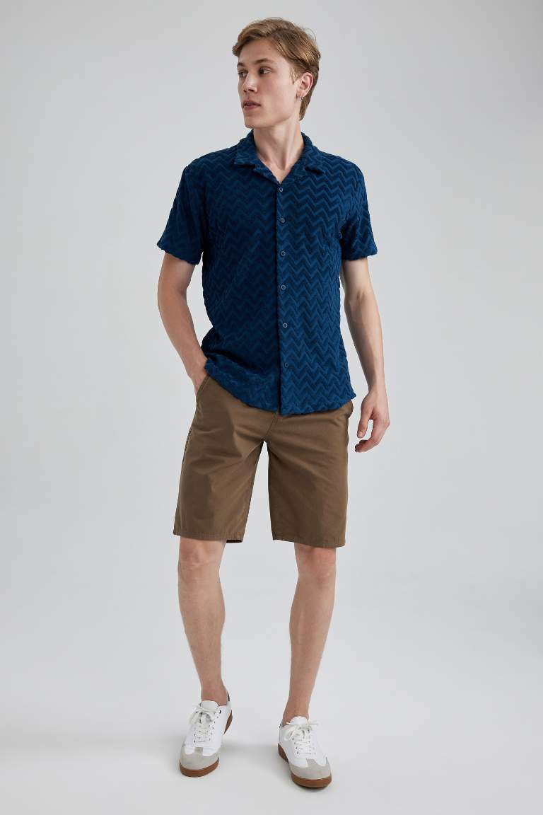 Regular Fit Düz Paça Paraşüt Bermuda