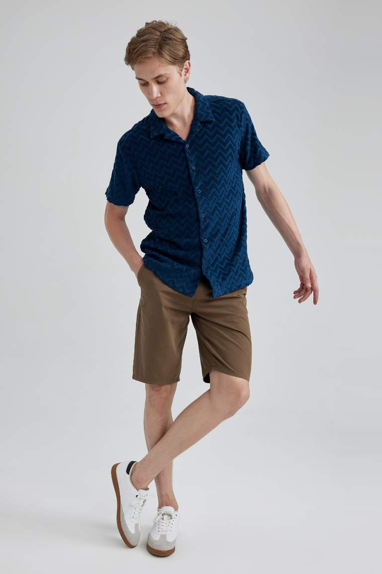 Regular Fit Düz Paça Paraşüt Bermuda