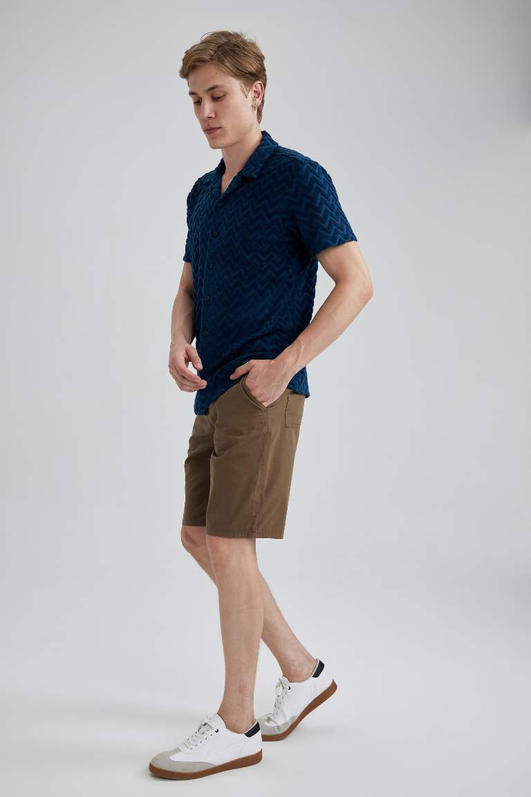 Regular Fit Düz Paça Paraşüt Bermuda
