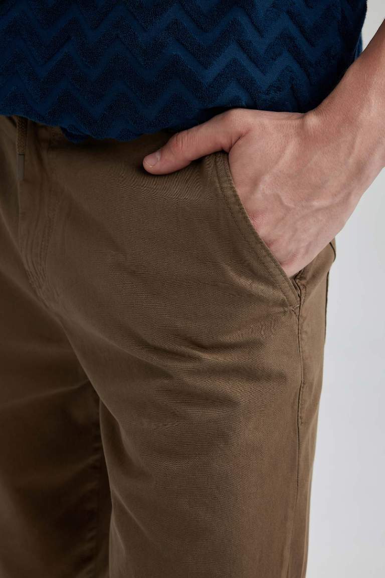 Regular Fit Düz Paça Paraşüt Bermuda