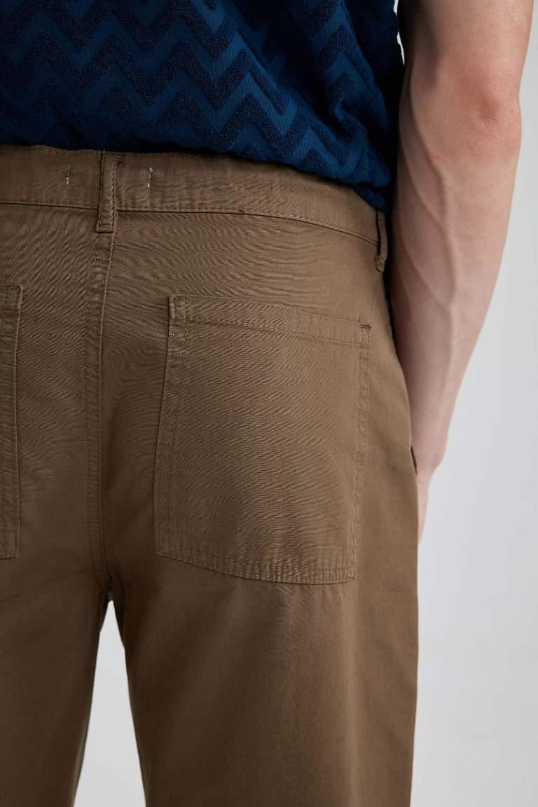 Regular Fit Düz Paça Paraşüt Bermuda