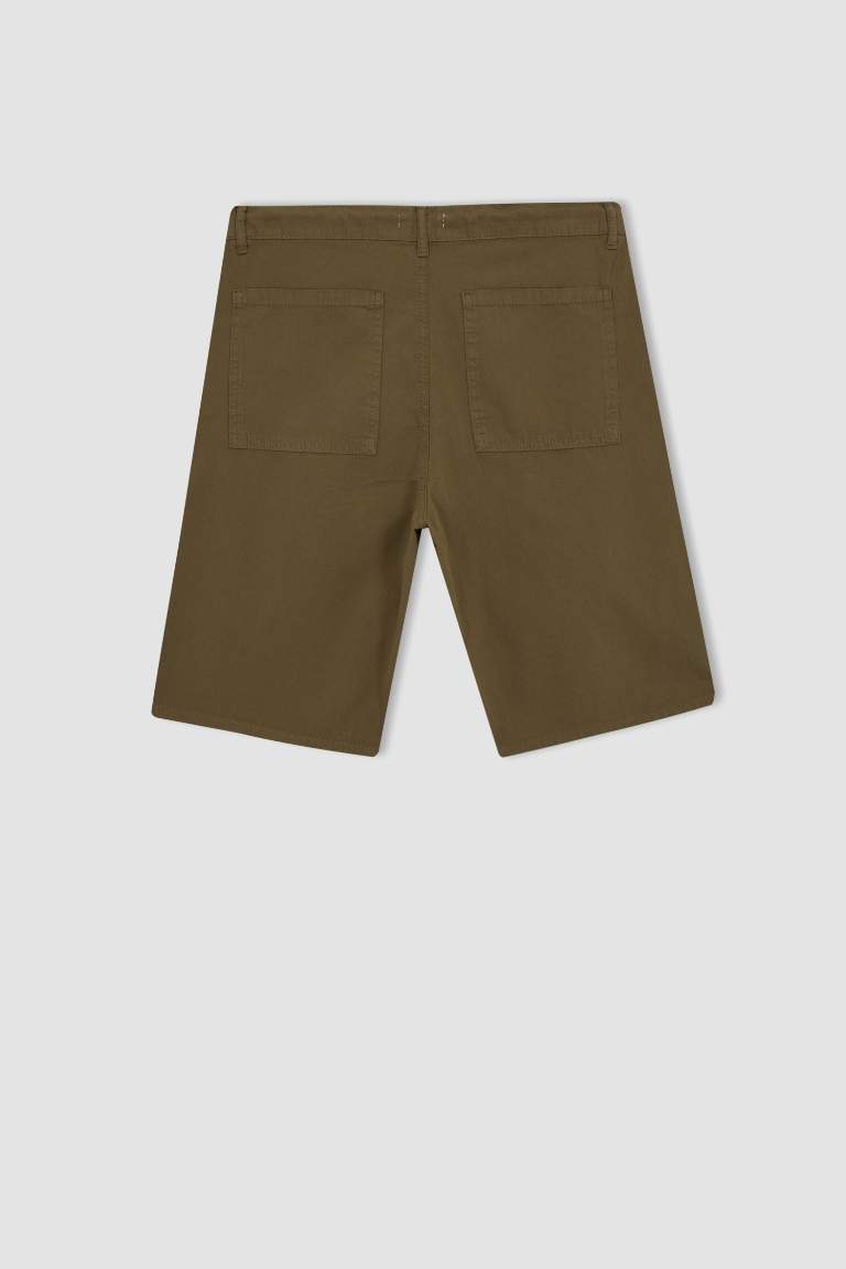 Regular Fit Düz Paça Paraşüt Bermuda