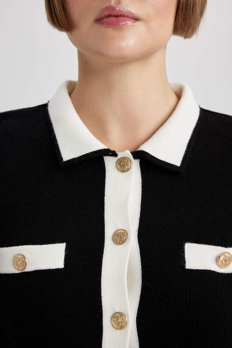 Fitted Polo Yaka Hırka