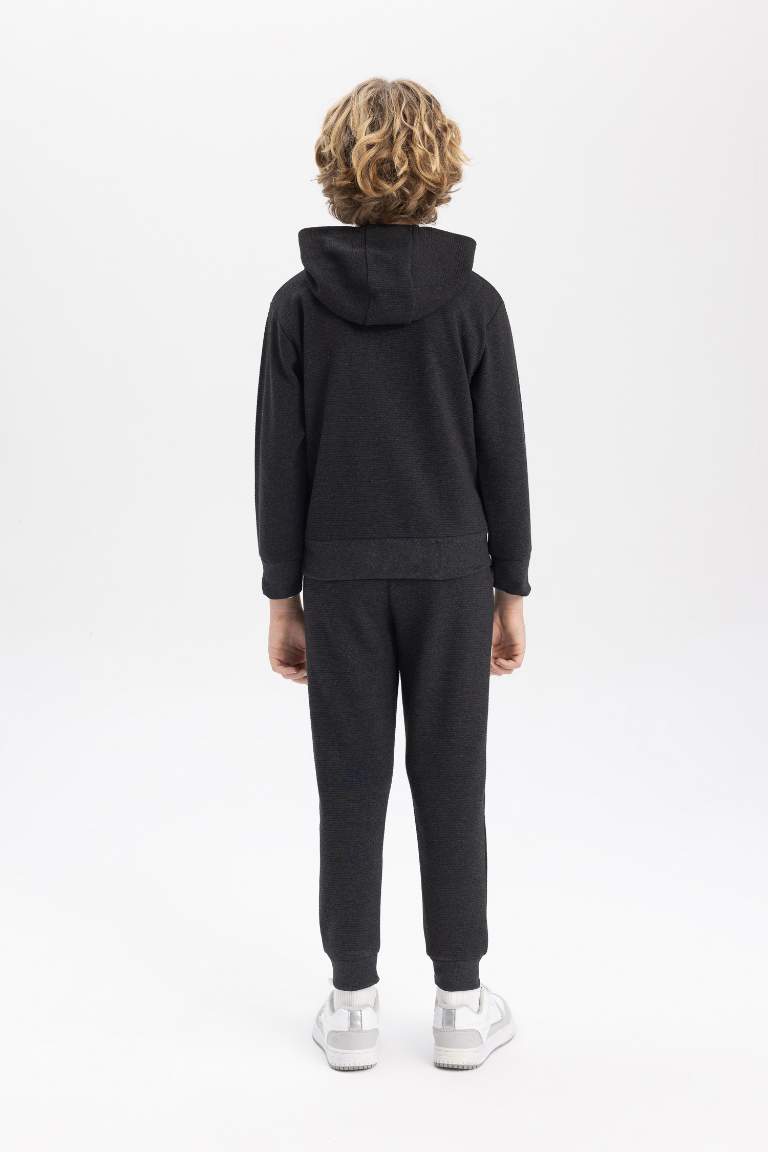 Erkek Çocuk Kapüşonlu Baskılı Sweatshirt Eşofman Altı 2'li Takım